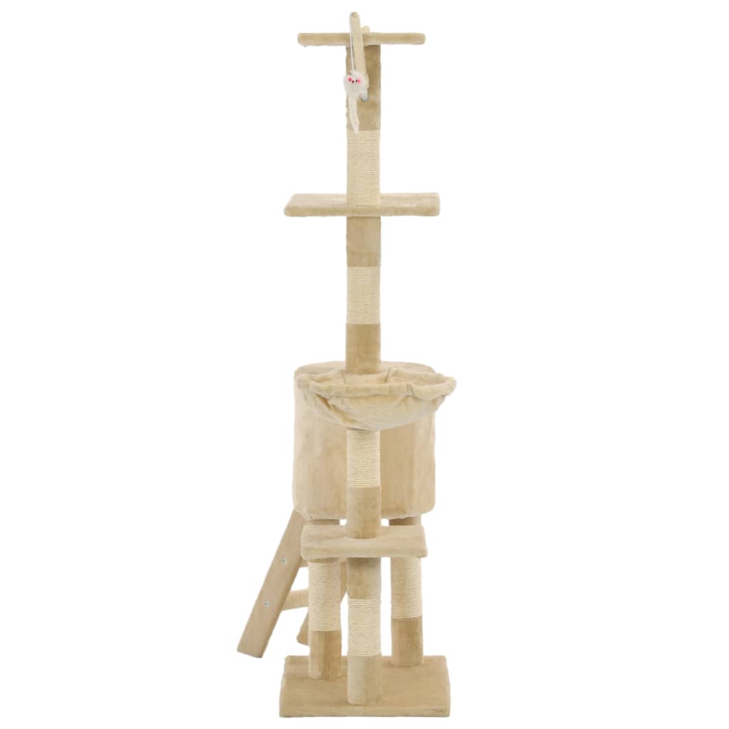kradsetræ til katte med sisal-kradsestolper 138 cm beige