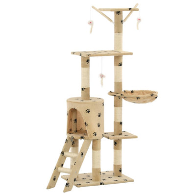 kradsetræ til katte med sisal-kradsestolper 138 cm beige poteprint