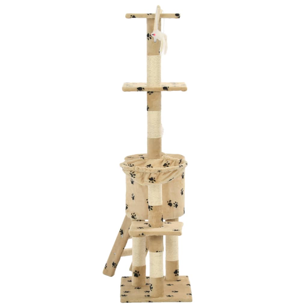 kradsetræ til katte med sisal-kradsestolper 138 cm beige poteprint