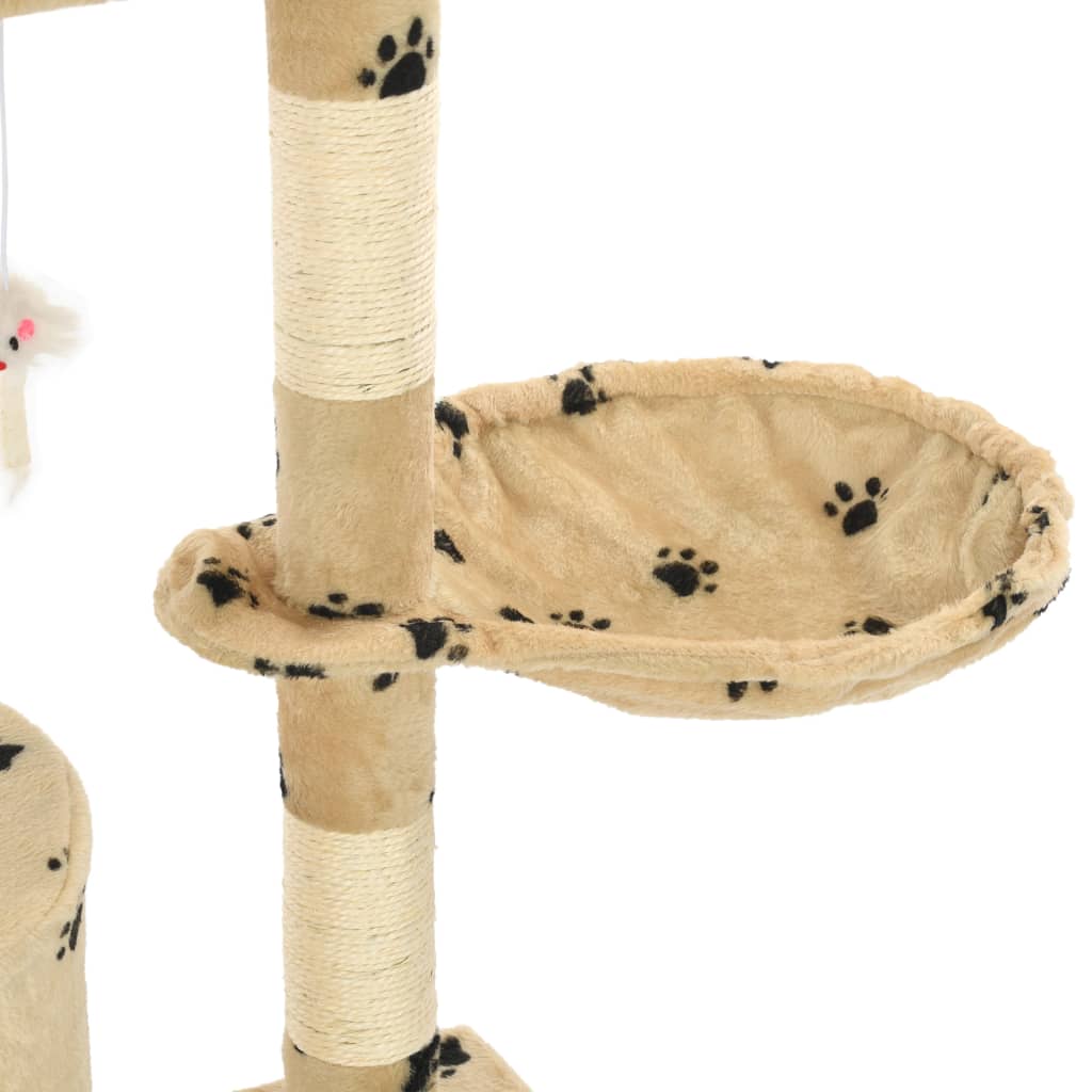 kradsetræ til katte med sisal-kradsestolper 138 cm beige poteprint