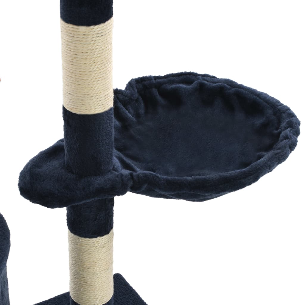 kradsetræ til katte med sisal-kradsestolper 138 cm mørkeblå