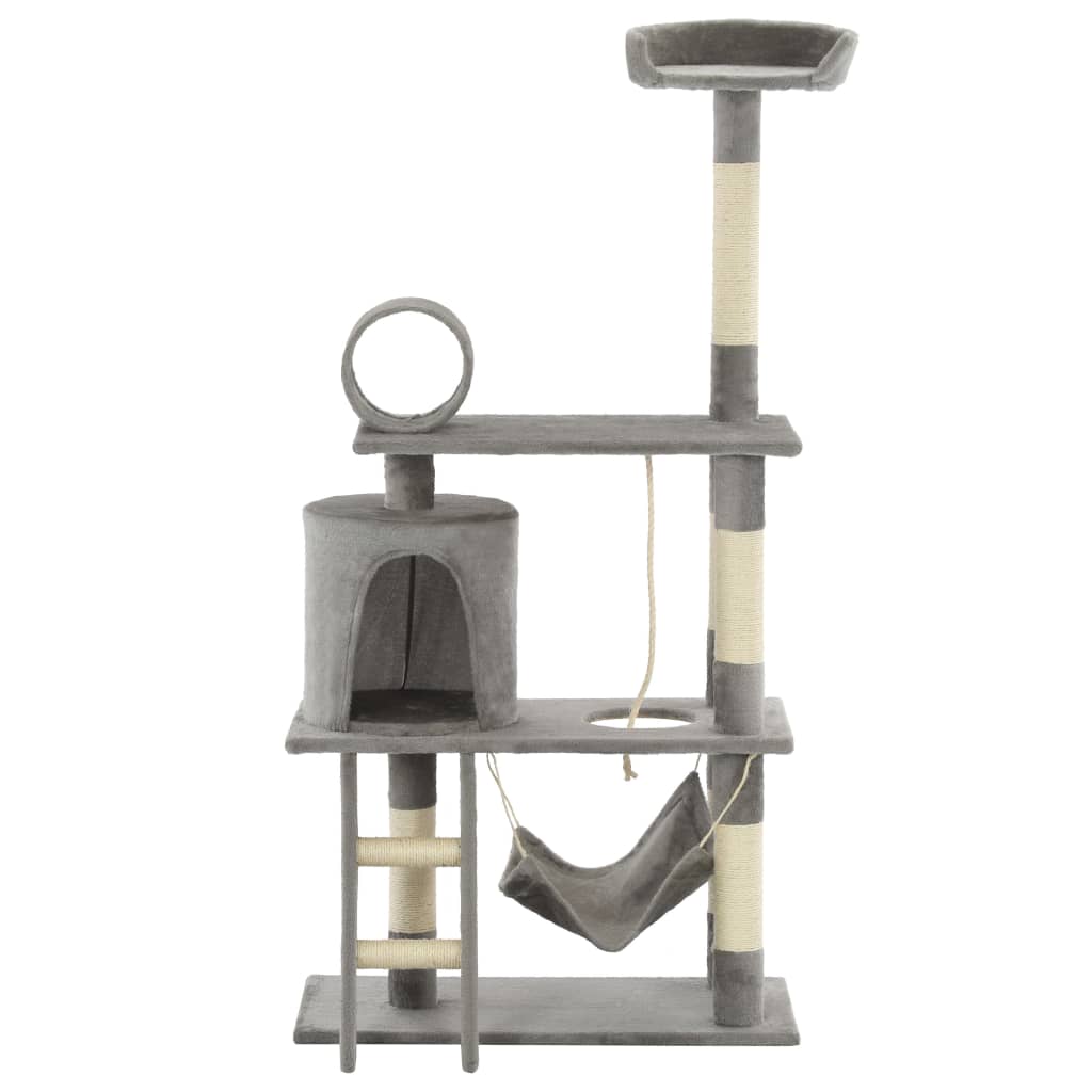 kradsetræ til katte med sisal-kradsestolper 140 cm grå
