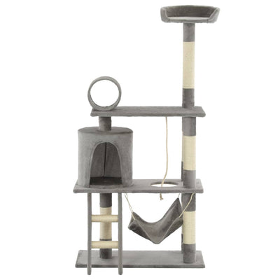 kradsetræ til katte med sisal-kradsestolper 140 cm grå