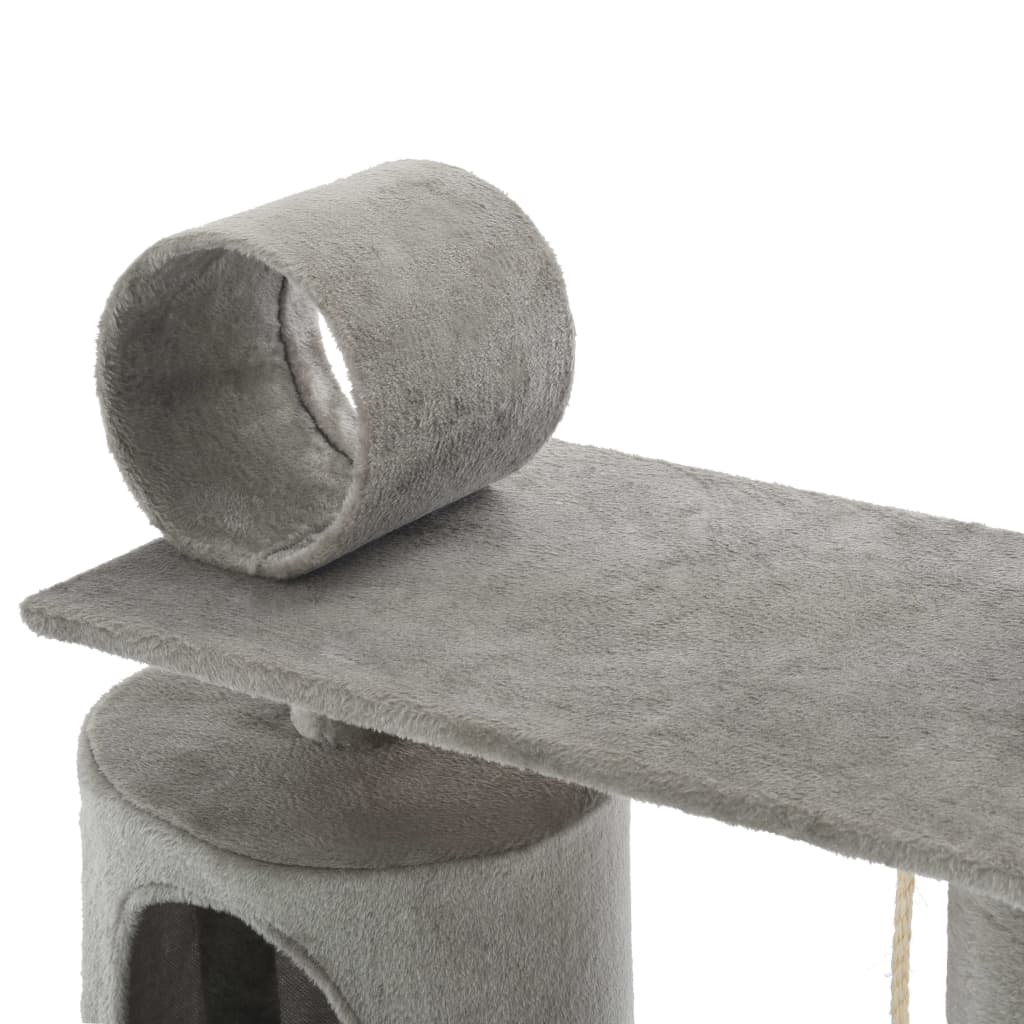 kradsetræ til katte med sisal-kradsestolper 140 cm grå