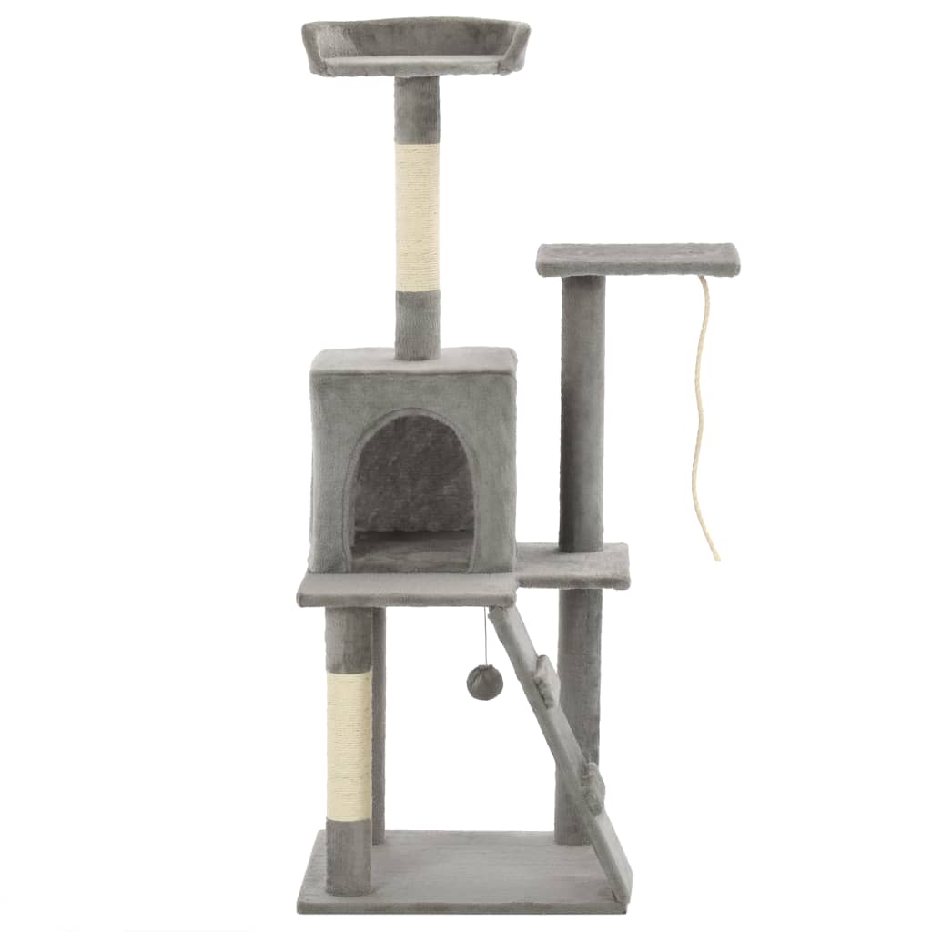 kradsetræ til katte med sisal-kradsestolper 120 cm grå