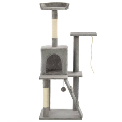 kradsetræ til katte med sisal-kradsestolper 120 cm grå