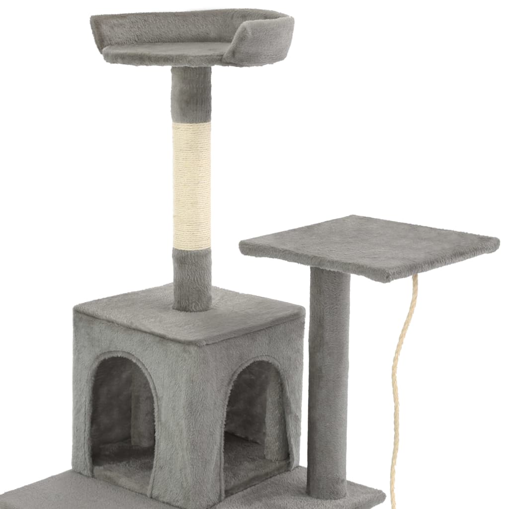 kradsetræ til katte med sisal-kradsestolper 120 cm grå