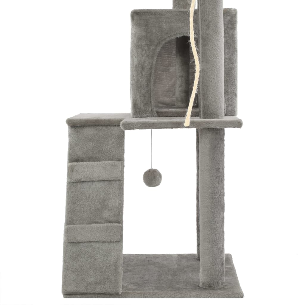 kradsetræ til katte med sisal-kradsestolper 120 cm grå
