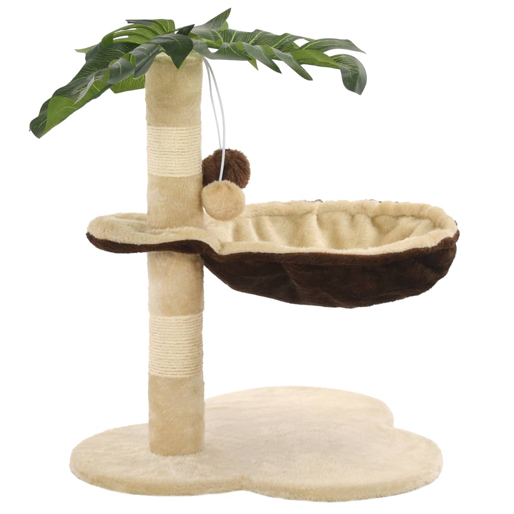 kradsetræ til katte med sisal-kradsestolper 50 cm beige og brun