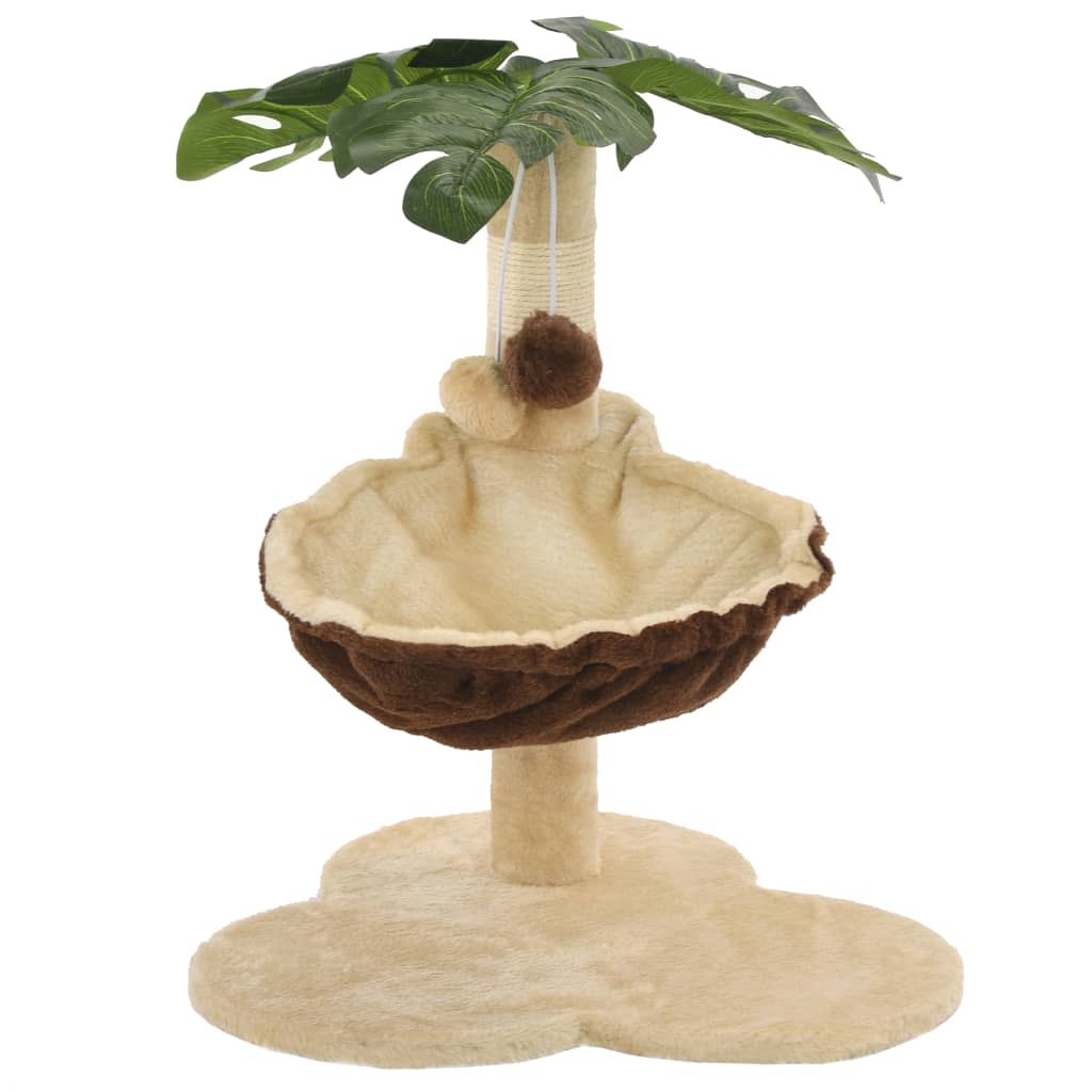 kradsetræ til katte med sisal-kradsestolper 50 cm beige og brun