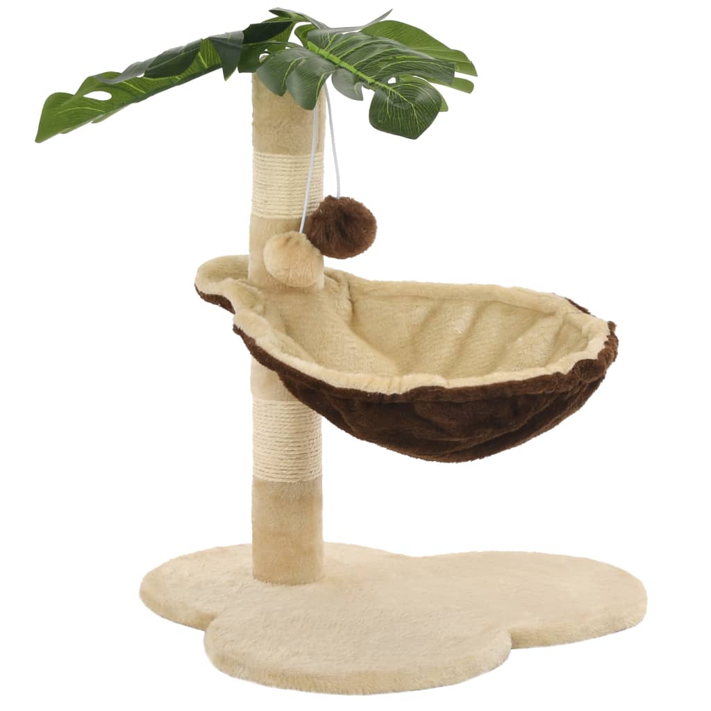 kradsetræ til katte med sisal-kradsestolper 50 cm beige og brun