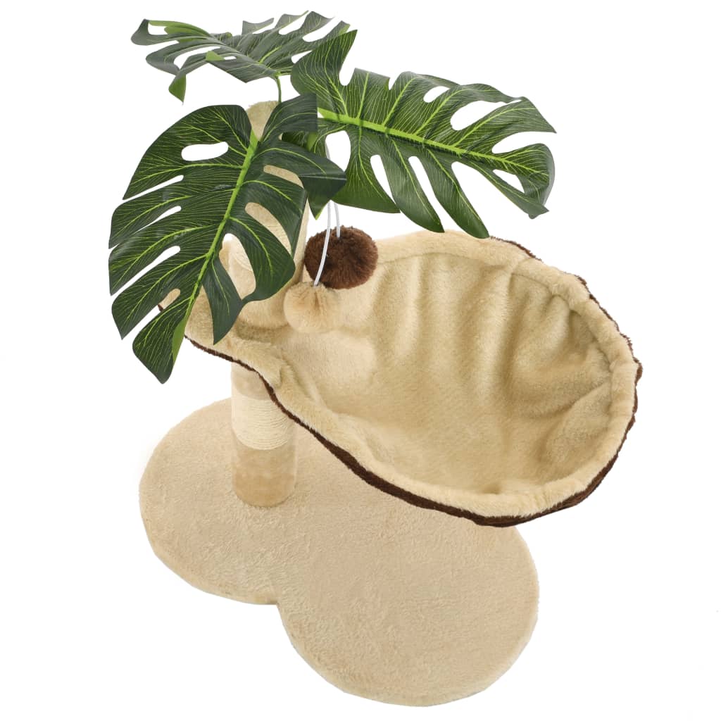 kradsetræ til katte med sisal-kradsestolper 50 cm beige og brun