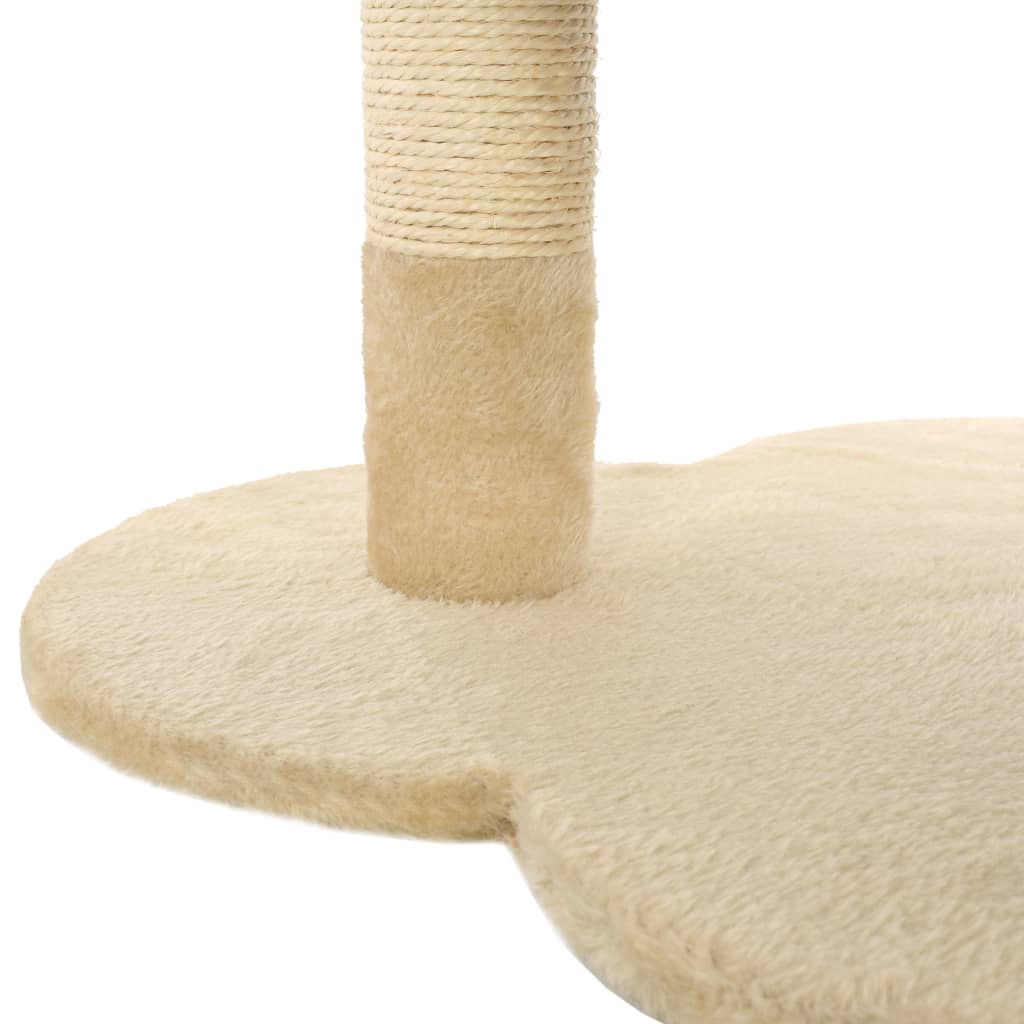 kradsetræ til katte med sisal-kradsestolper 50 cm beige og brun