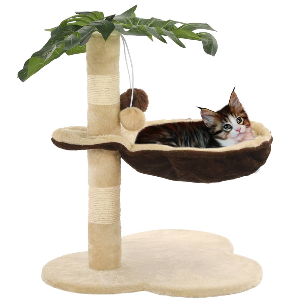 kradsetræ til katte med sisal-kradsestolper 50 cm beige og brun