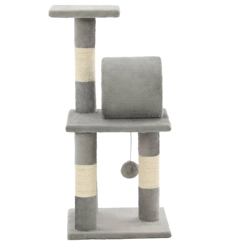 kradsetræ til katte med sisal-kradsestolper 65 cm grå