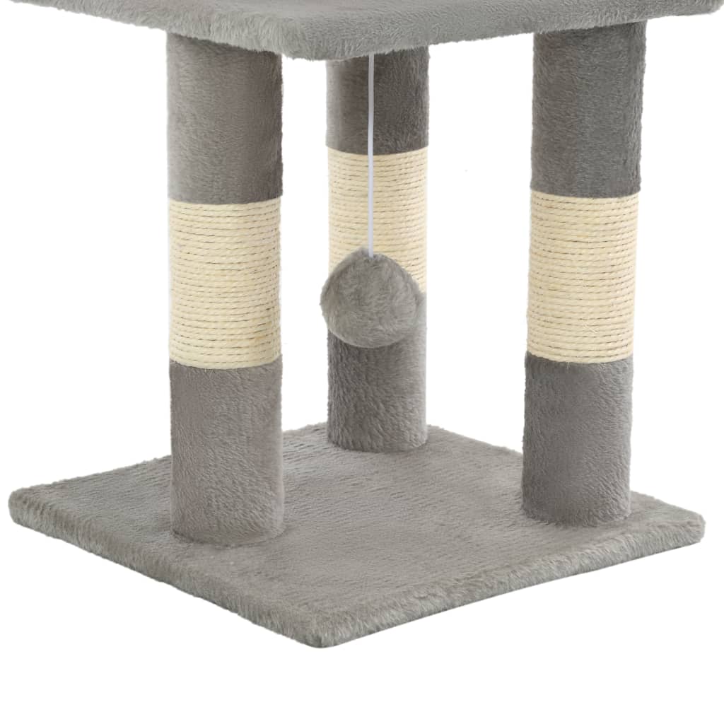 kradsetræ til katte med sisal-kradsestolper 65 cm grå