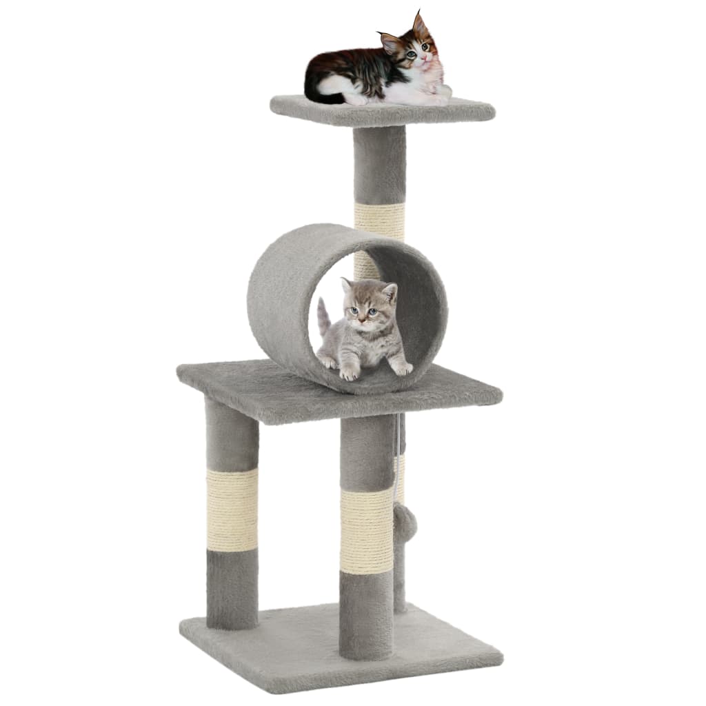 kradsetræ til katte med sisal-kradsestolper 65 cm grå