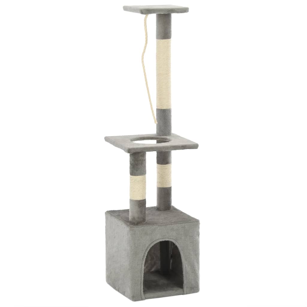 kradsetræ til katte med sisal-kradsestolper 109 cm grå