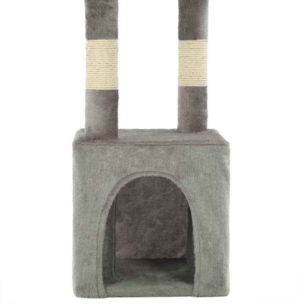 kradsetræ til katte med sisal-kradsestolper 109 cm grå