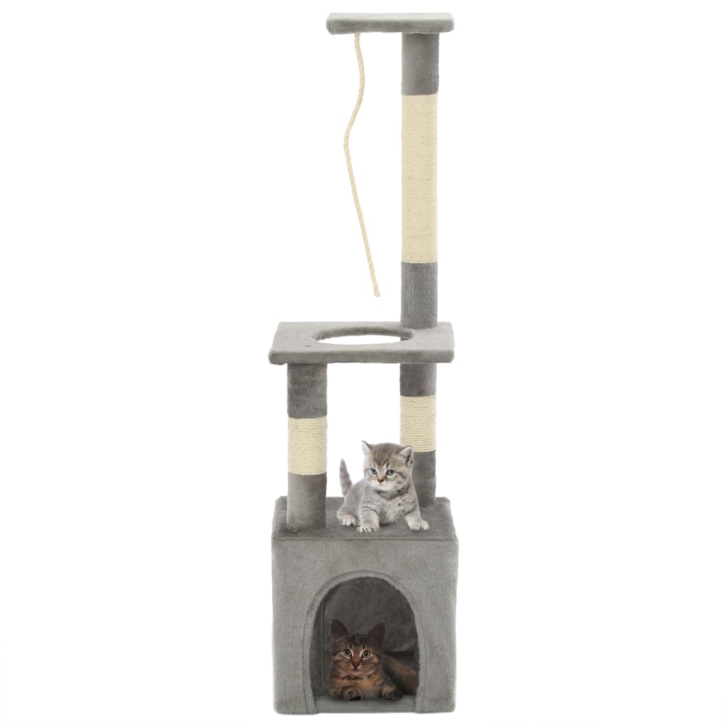 kradsetræ til katte med sisal-kradsestolper 109 cm grå