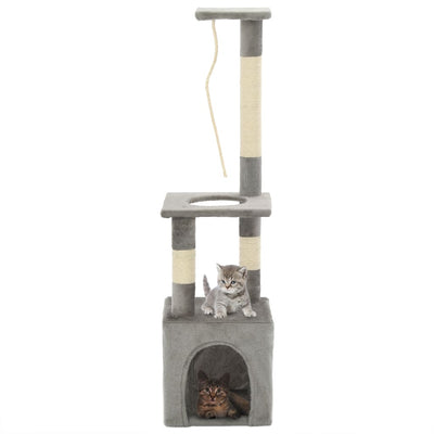 kradsetræ til katte med sisal-kradsestolper 109 cm grå