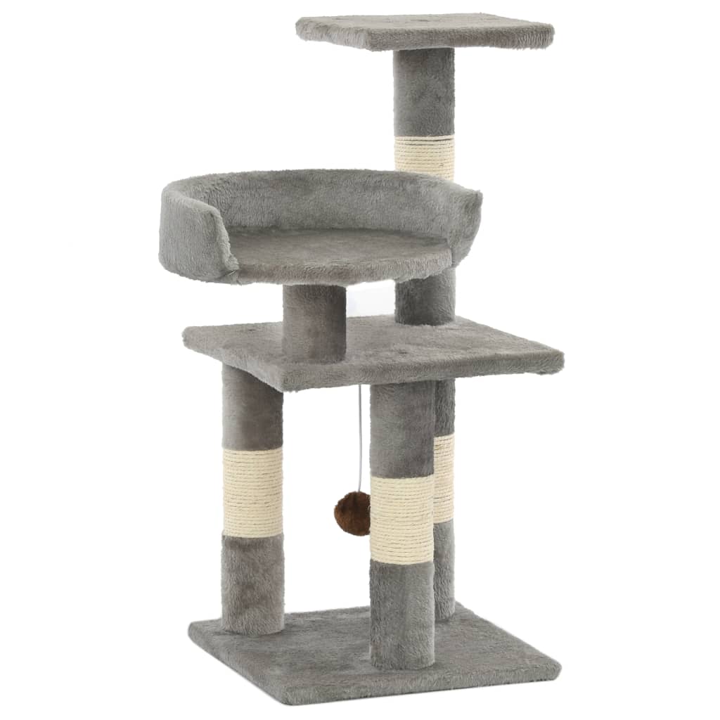 kradsetræ til katte med sisal-kradsestolper 65 cm grå