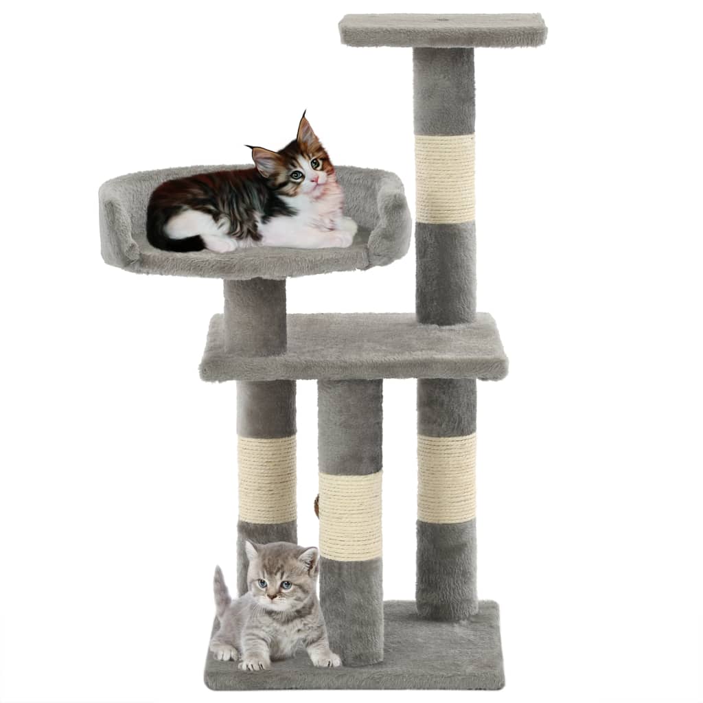 kradsetræ til katte med sisal-kradsestolper 65 cm grå