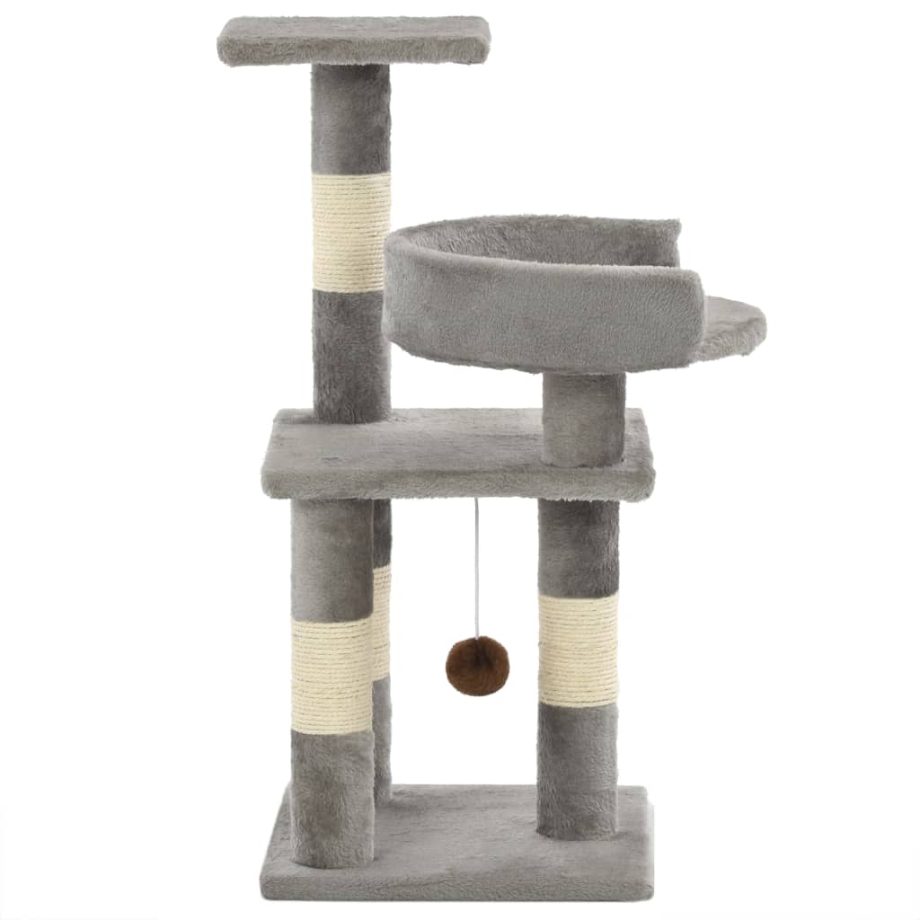 kradsetræ til katte med sisal-kradsestolper 65 cm grå