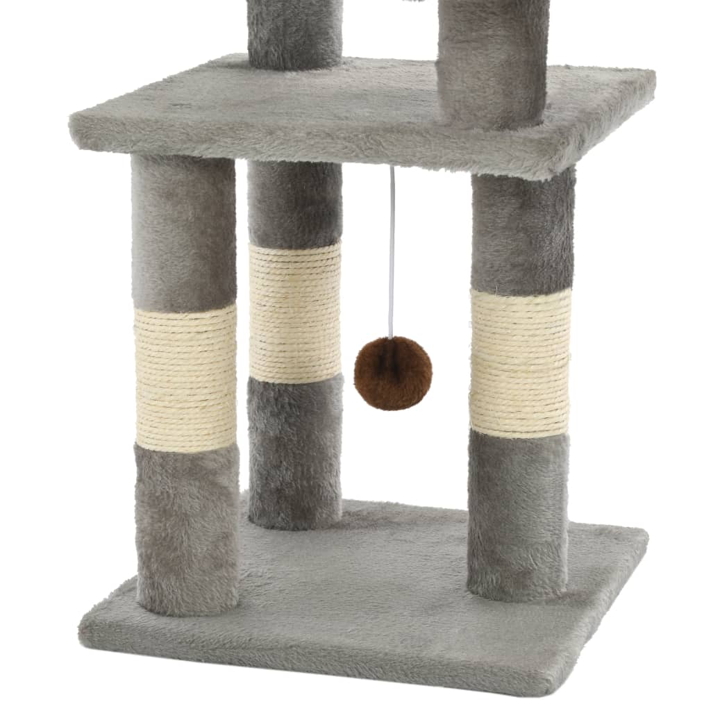 kradsetræ til katte med sisal-kradsestolper 65 cm grå