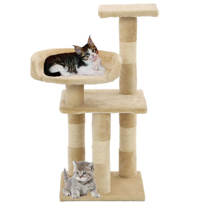 kradsetræ med sisal-kradsestolper til katte 65 cm beige