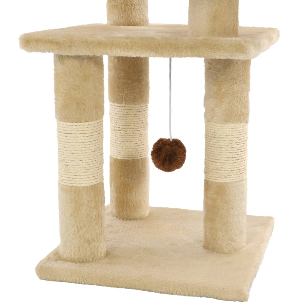 kradsetræ med sisal-kradsestolper til katte 65 cm beige