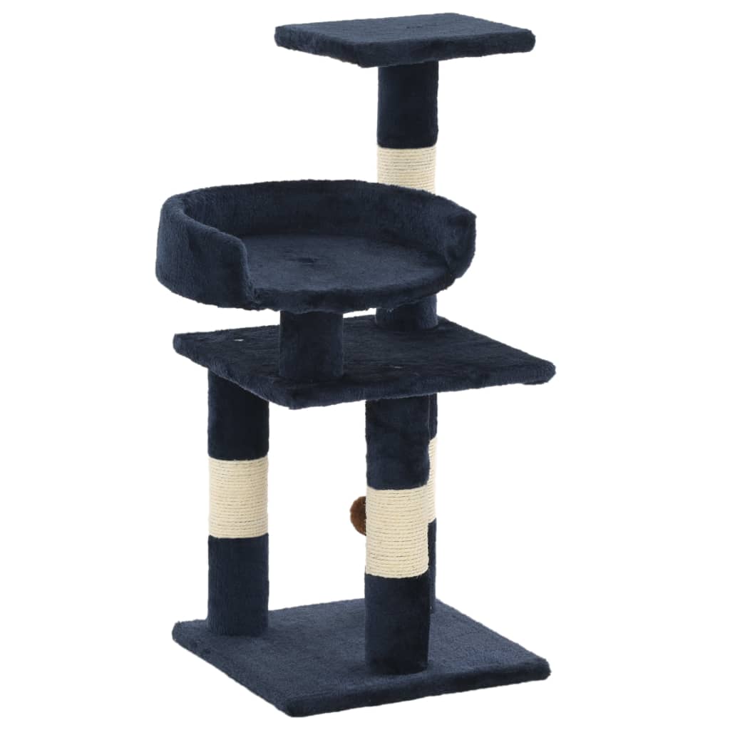kradsetræ til katte med sisal-kradsestolper 65 cm blå