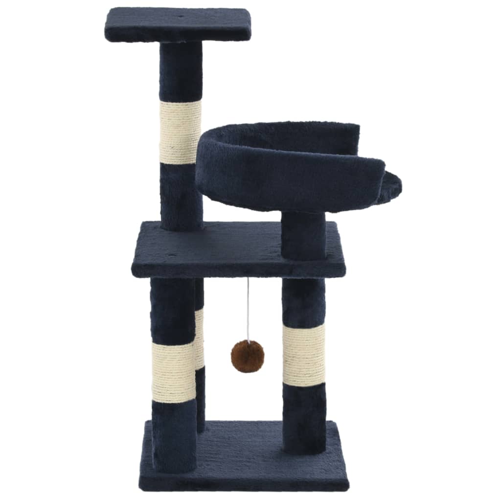 kradsetræ til katte med sisal-kradsestolper 65 cm blå