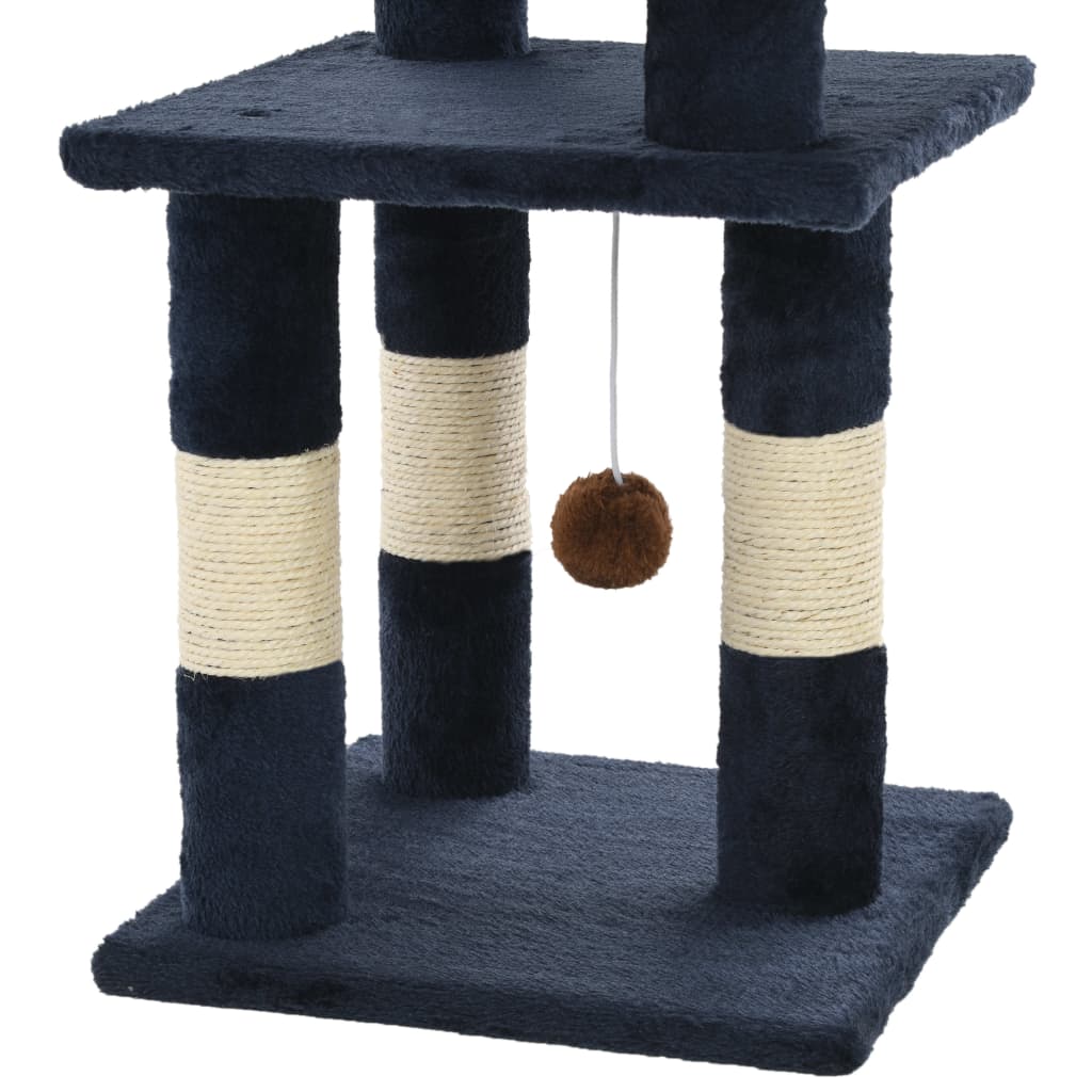 kradsetræ til katte med sisal-kradsestolper 65 cm blå