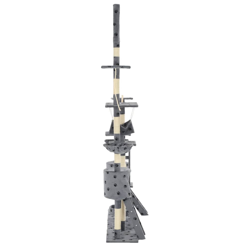 kradsetræ til katte med sisal-kradsestolper 230-250 cm poteprint grå