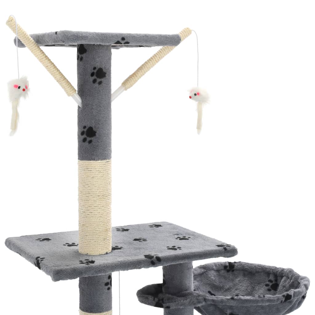 kradsetræ til katte med sisal-kradsestolper 230-250 cm poteprint grå