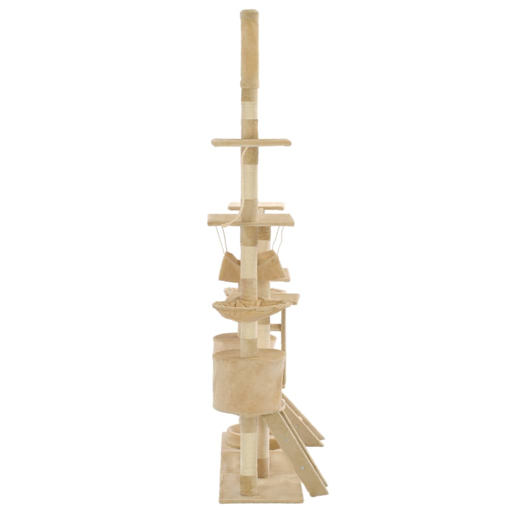 kradsetræ til katte med sisal-kradsestolper 230-250 cm beige