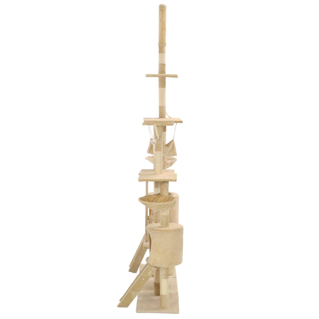 kradsetræ til katte med sisal-kradsestolper 230-250 cm beige