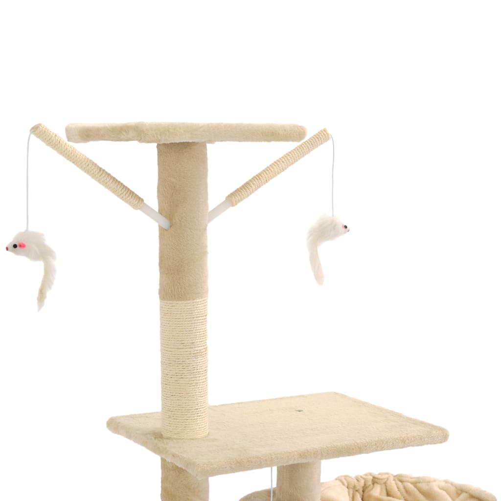 kradsetræ til katte med sisal-kradsestolper 230-250 cm beige