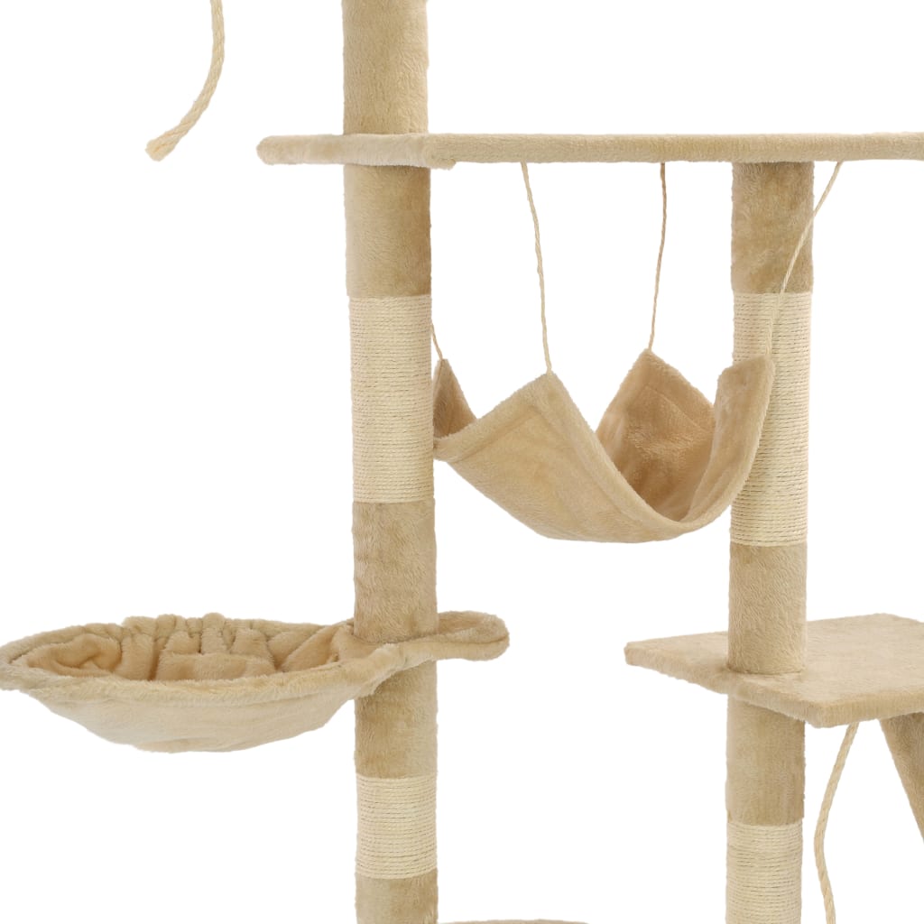 kradsetræ til katte med sisal-kradsestolper 230-250 cm beige