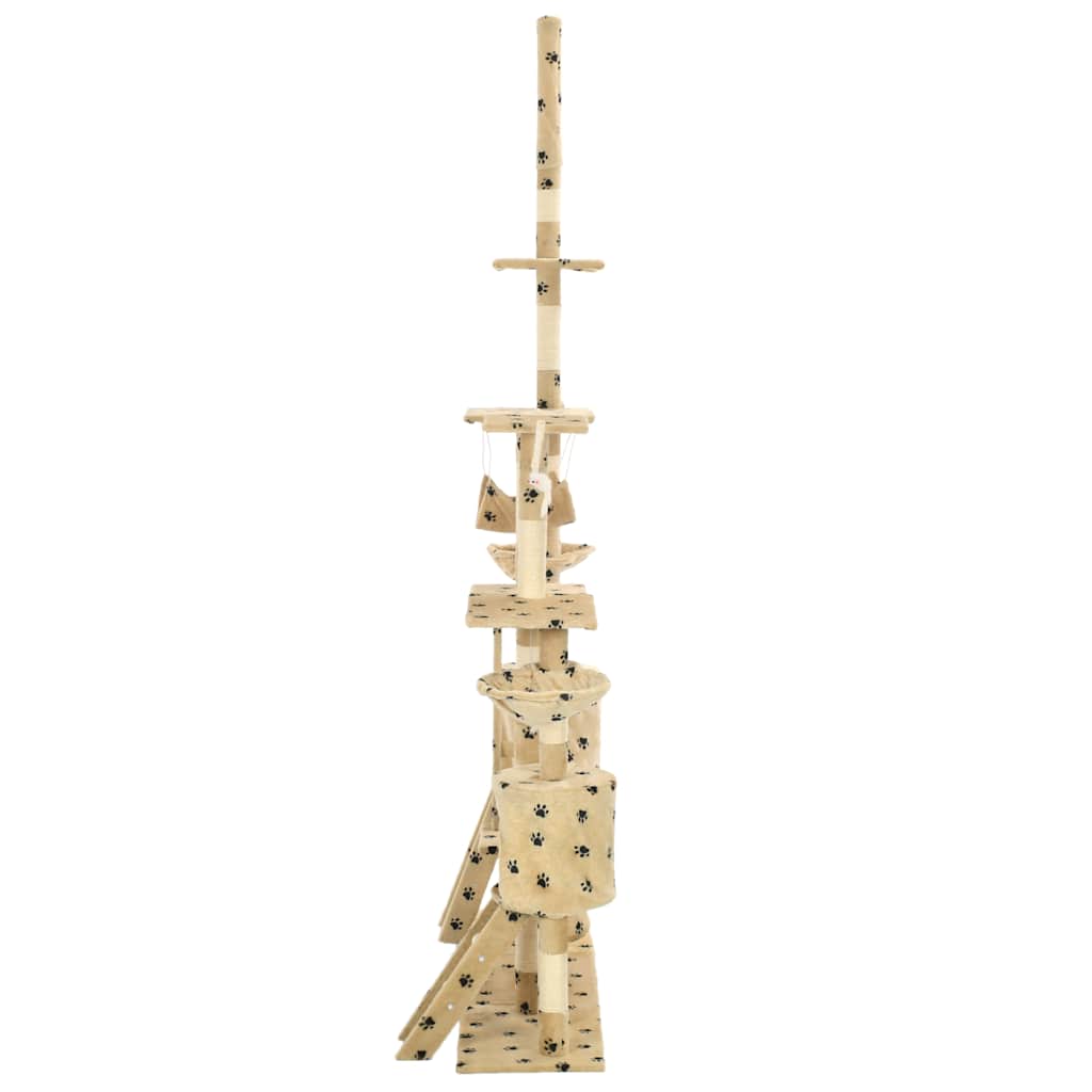 kradsetræ til katte med sisal-kradsestolper 230-250 cm poteprint beige