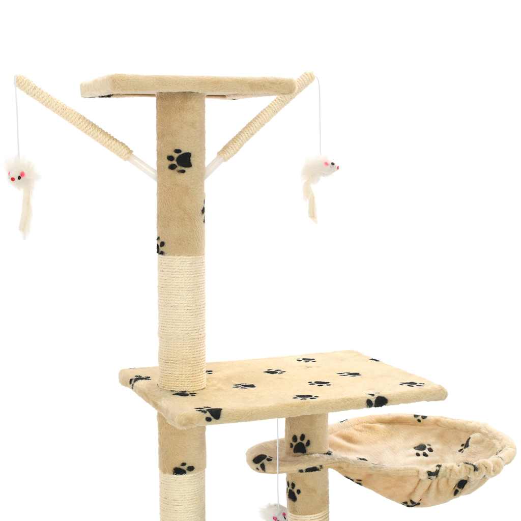 kradsetræ til katte med sisal-kradsestolper 230-250 cm poteprint beige