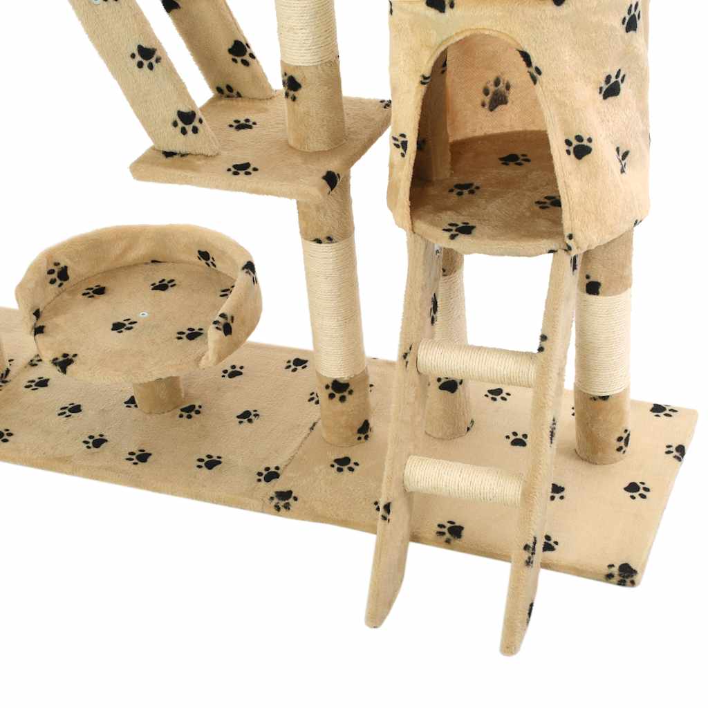 kradsetræ til katte med sisal-kradsestolper 230-250 cm poteprint beige