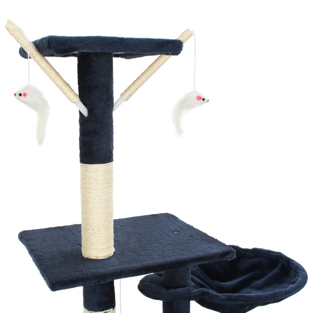 kradsetræ til katte med sisal-kradsestolper 230-250 cm blå