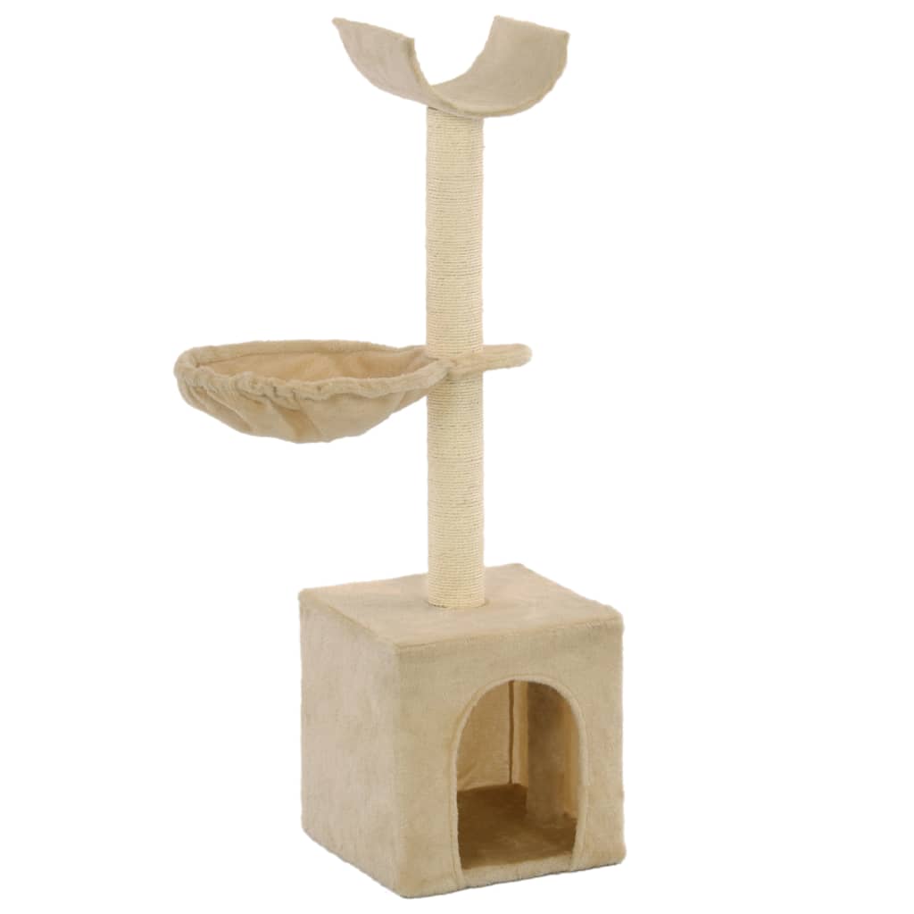 kradsetræ til katte med sisal-kradsestolper 105 cm beige