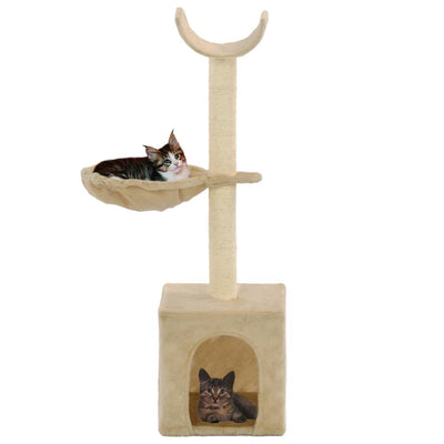 kradsetræ til katte med sisal-kradsestolper 105 cm beige