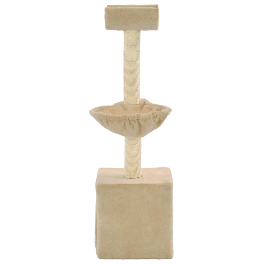 kradsetræ til katte med sisal-kradsestolper 105 cm beige