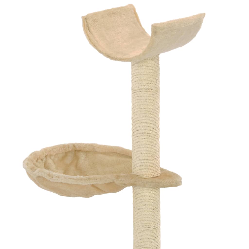 kradsetræ til katte med sisal-kradsestolper 105 cm beige