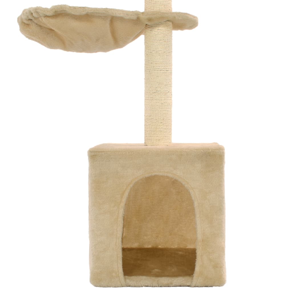 kradsetræ til katte med sisal-kradsestolper 105 cm beige