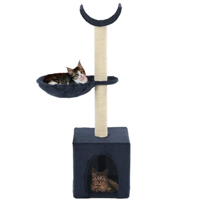 kradsetræ til katte med sisal-kradsestolper 105 cm blå
